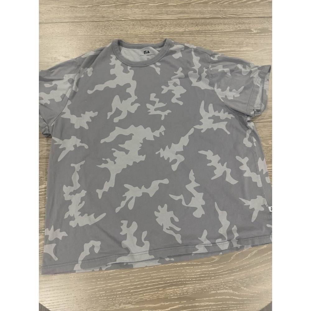 Free Assembly Mens 3XL Gray Camo T-Shirt 100% Cotton Big & Tall Tee XXXL
